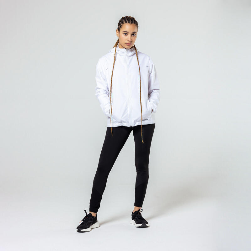 CHAQUETA RAIN KIPRUN RUN 100 MUJER BLANCO 