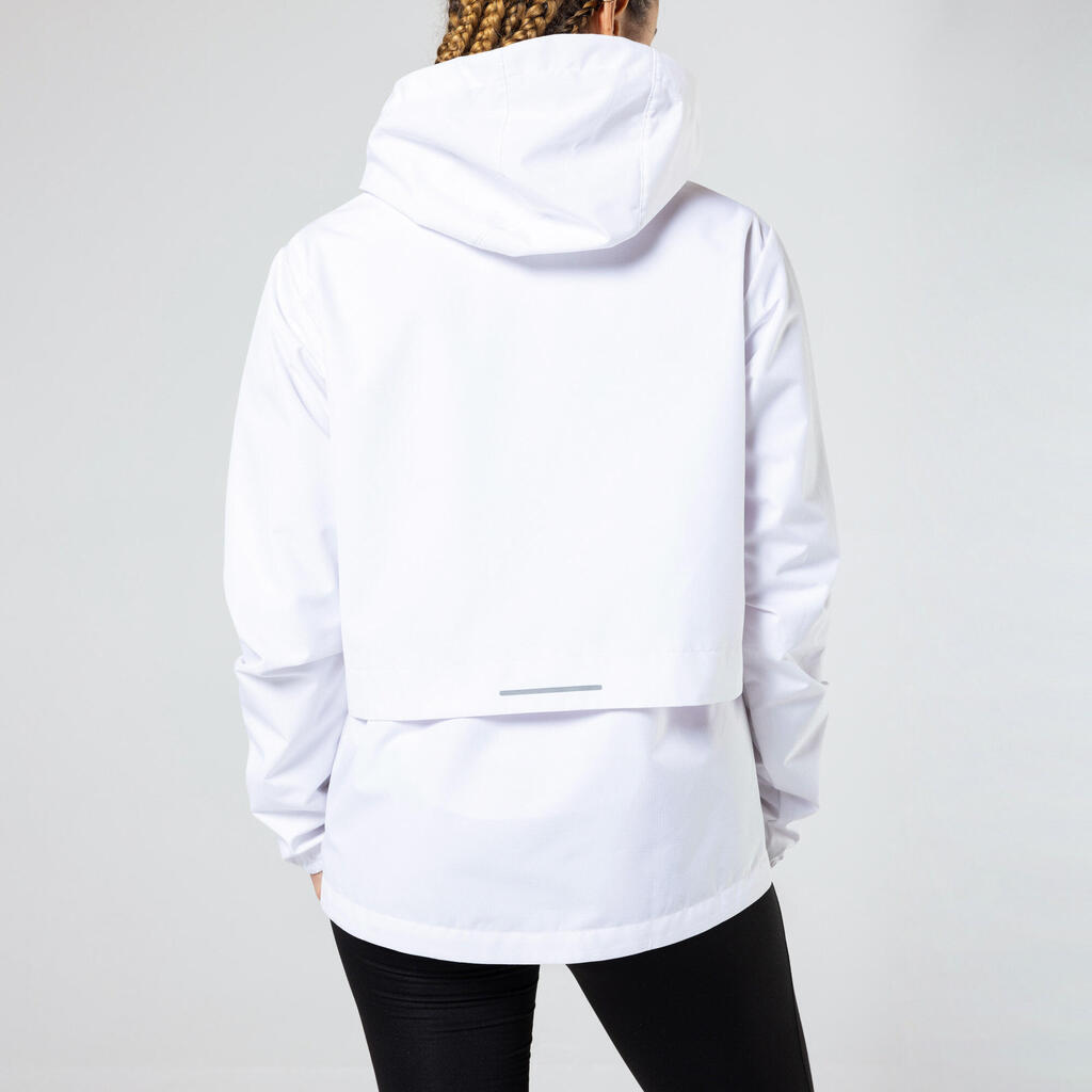 Veste imperméable de running Femme - KIPRUN Run 100 Rain Blanche