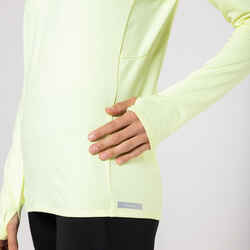 Women's Zip Warm long-sleeved running T-shirt - yellow 