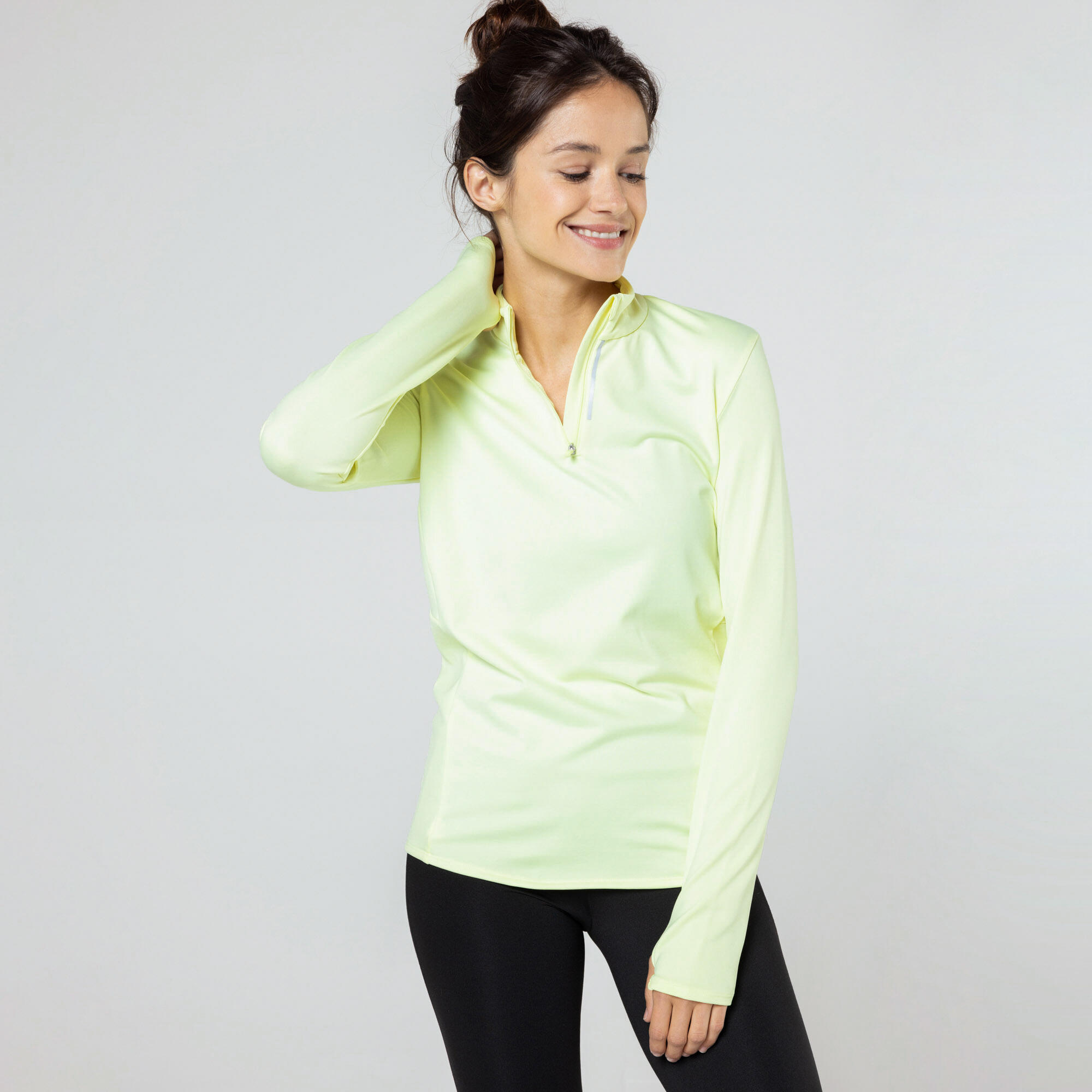 Women’s Long Sleeve Running Shirt- Run 100 Yellow - KALENJI
