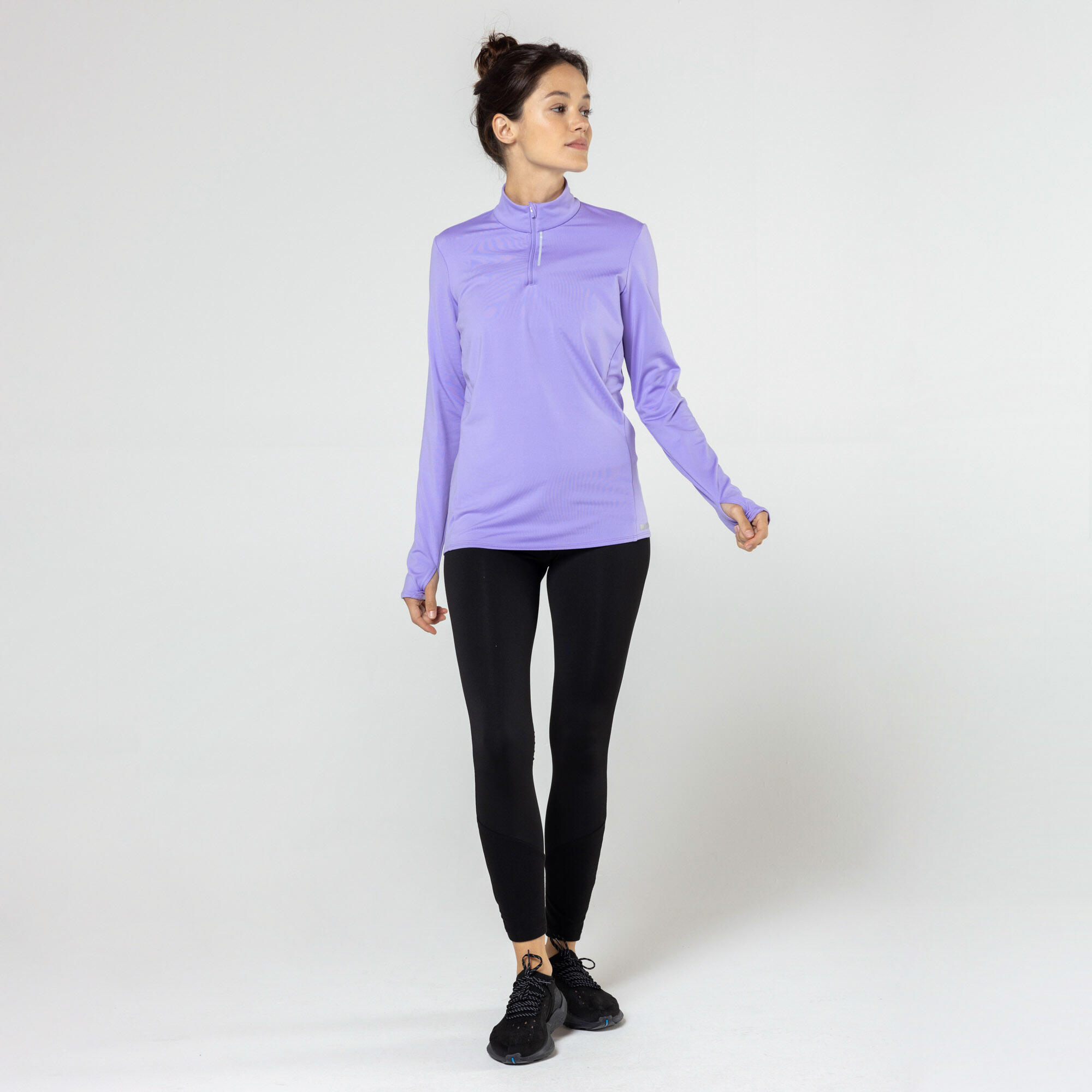 Zip Warm women's long-sleeved running T-shirt - purple 5/6