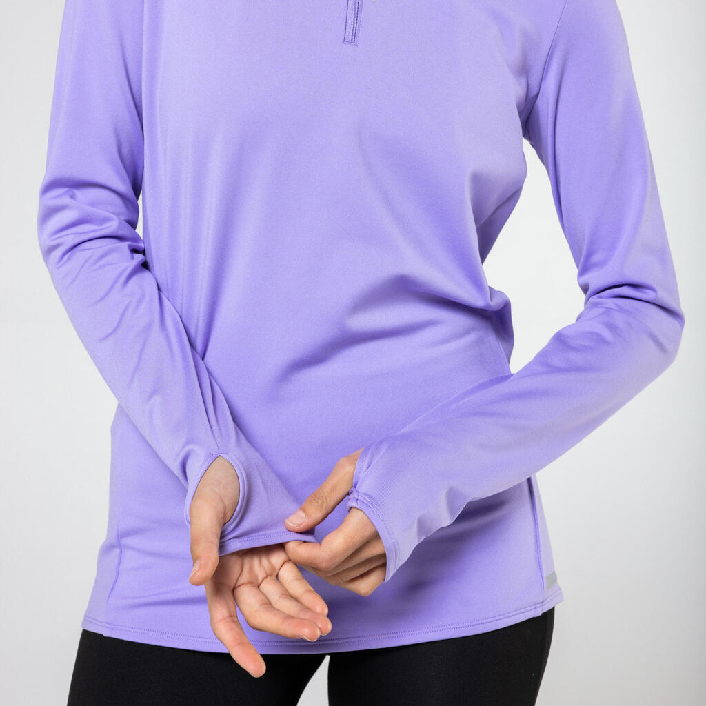 Women's Zip Warm long-sleeved running T-shirt - yellow 