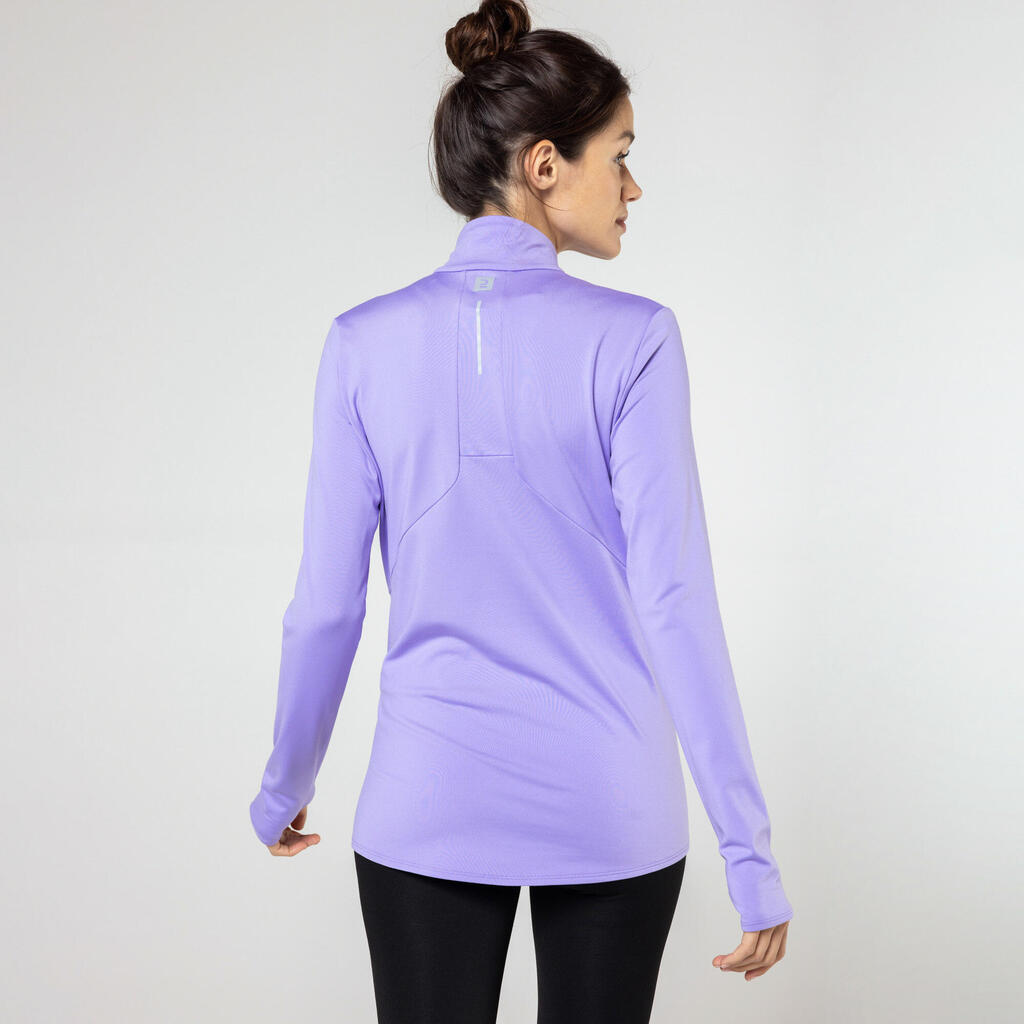 Women's Zip Warm long-sleeved running T-shirt - yellow 