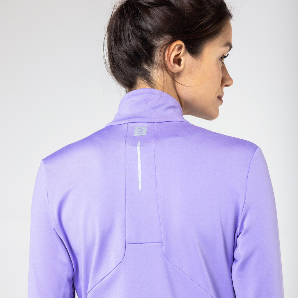 Laufshirt langarm Damen warm mit Reißverschluss - gelb 