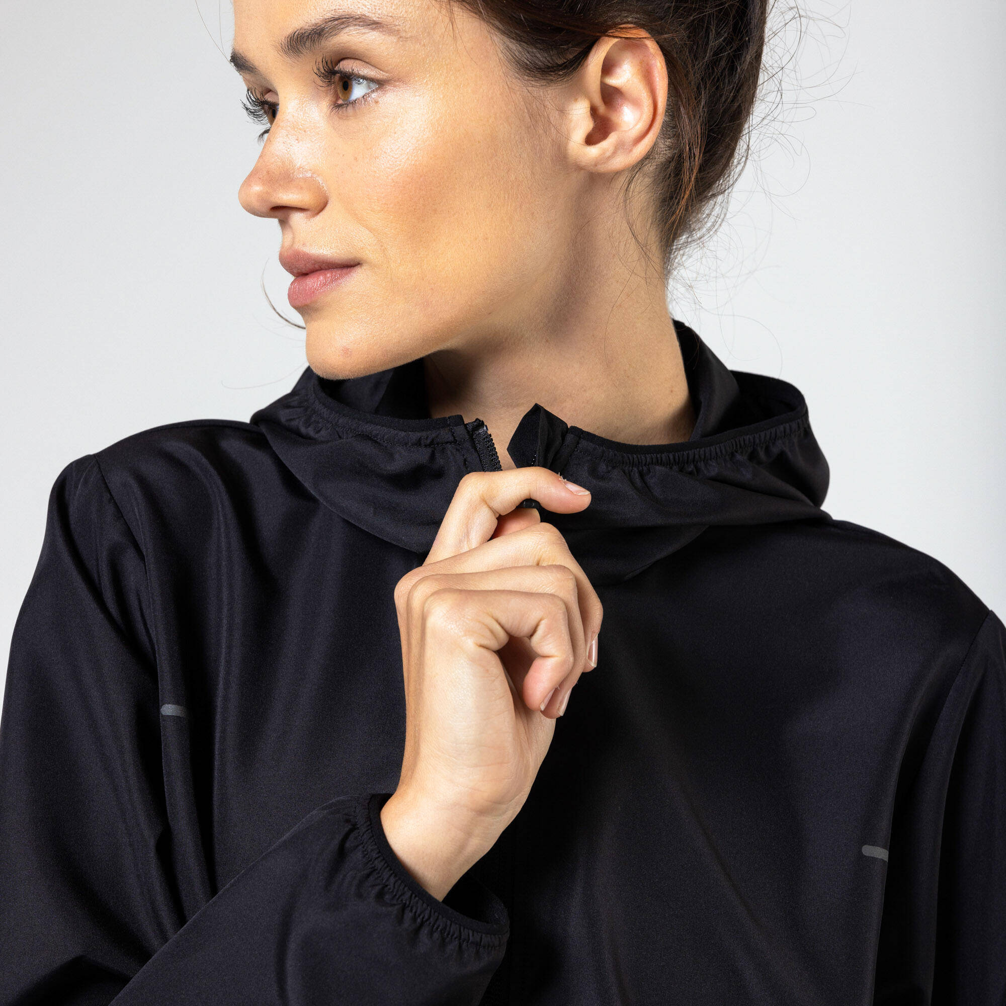 Women's windproof running jacket - KIPRUN Run 100 Wind - Black -  3