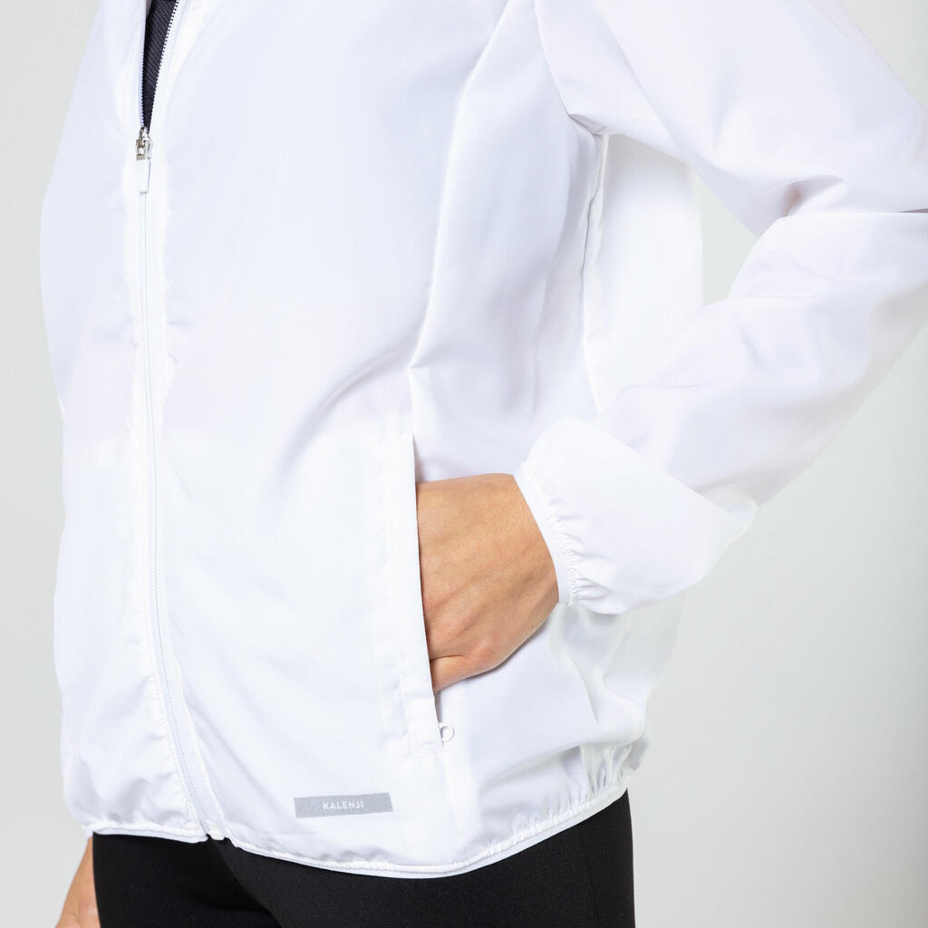Veste coupe-vent de running Femme - KIPRUN Run 100 Wind Blanc ultra