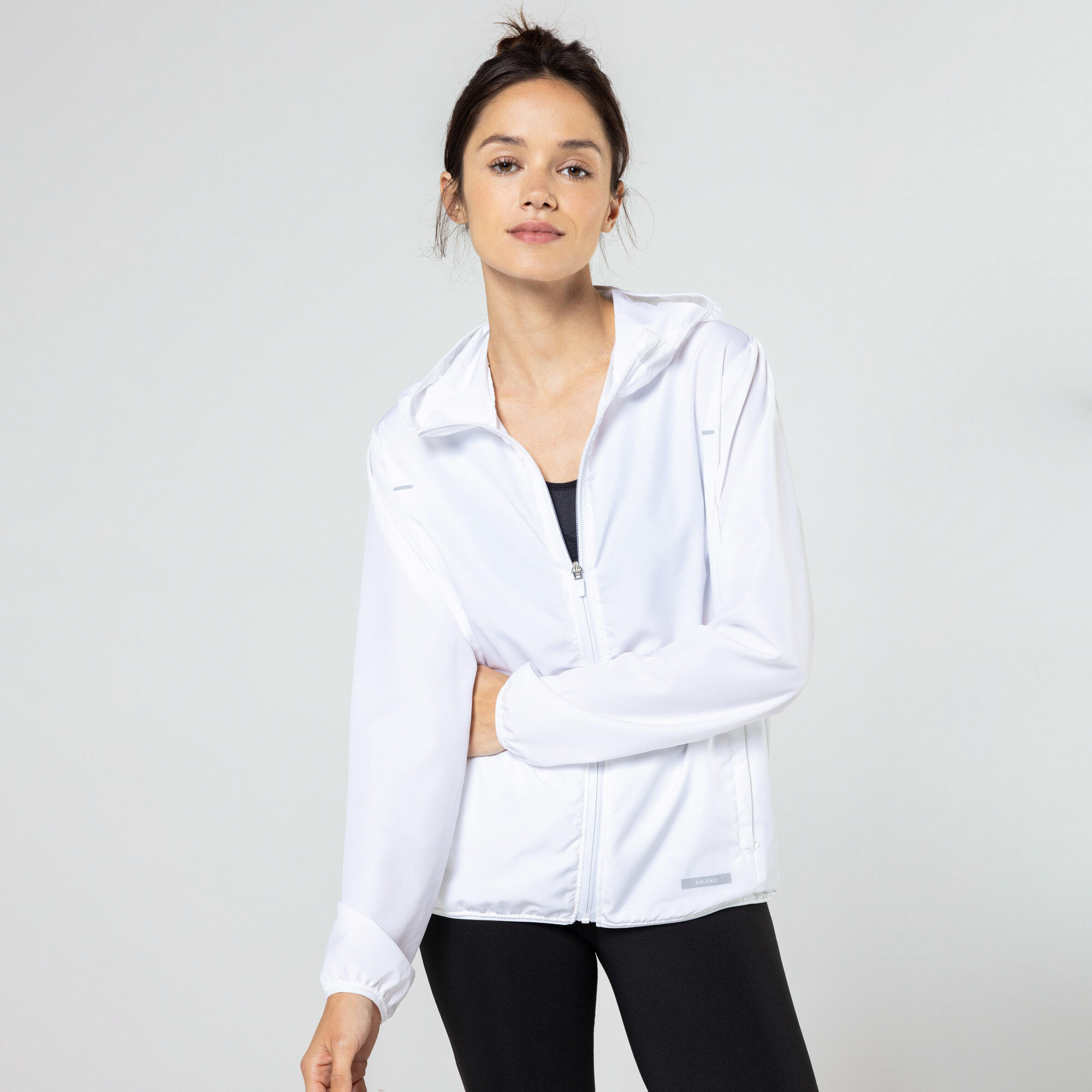 WOMEN'S RUN 100 WINDPROOF JACKET - WHITE