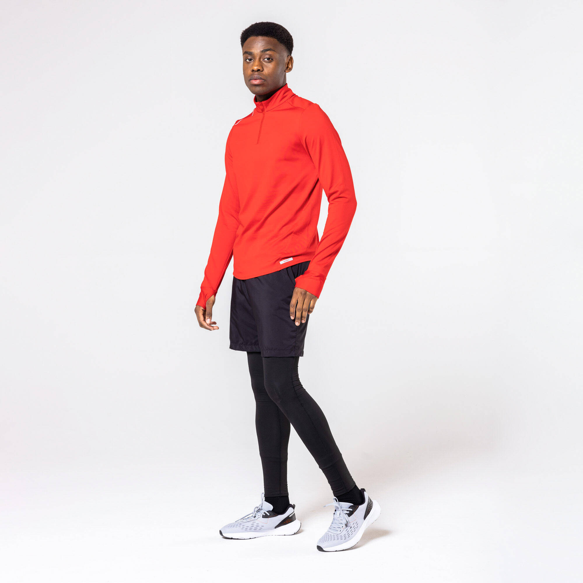 Men Running T-Shirt, Warm and Long-Sleeved, Run 100 Warm - Red -  5