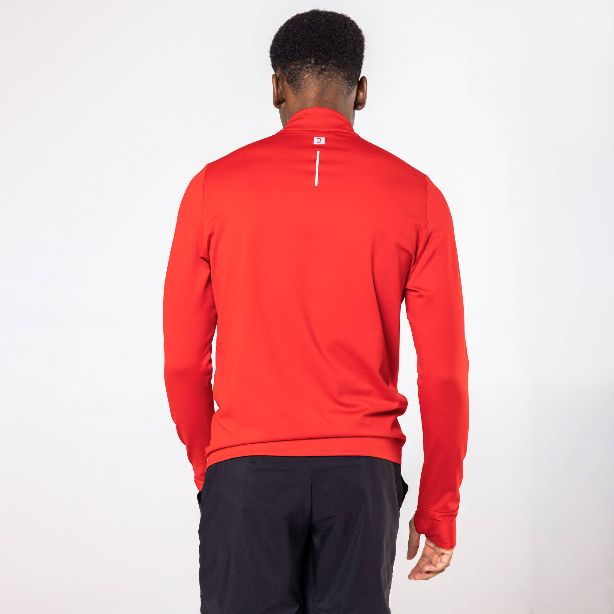 Men Running T-Shirt, Warm and Long-Sleeved, Run 100 Warm - Red -  2
