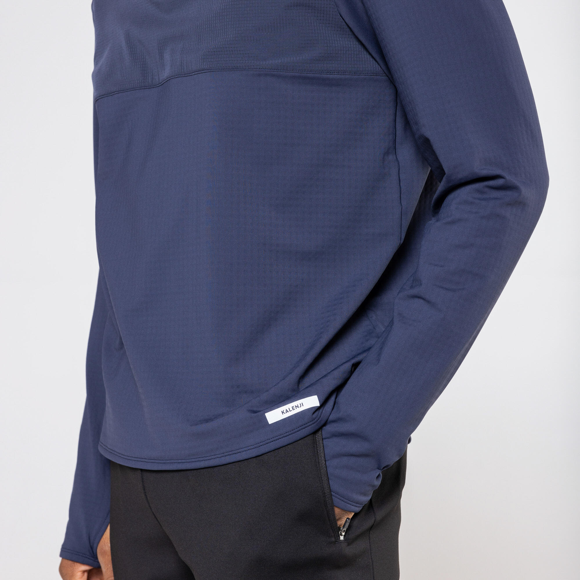 Maglia manica lunga running uomo RUN WARM 500 blu 16/24