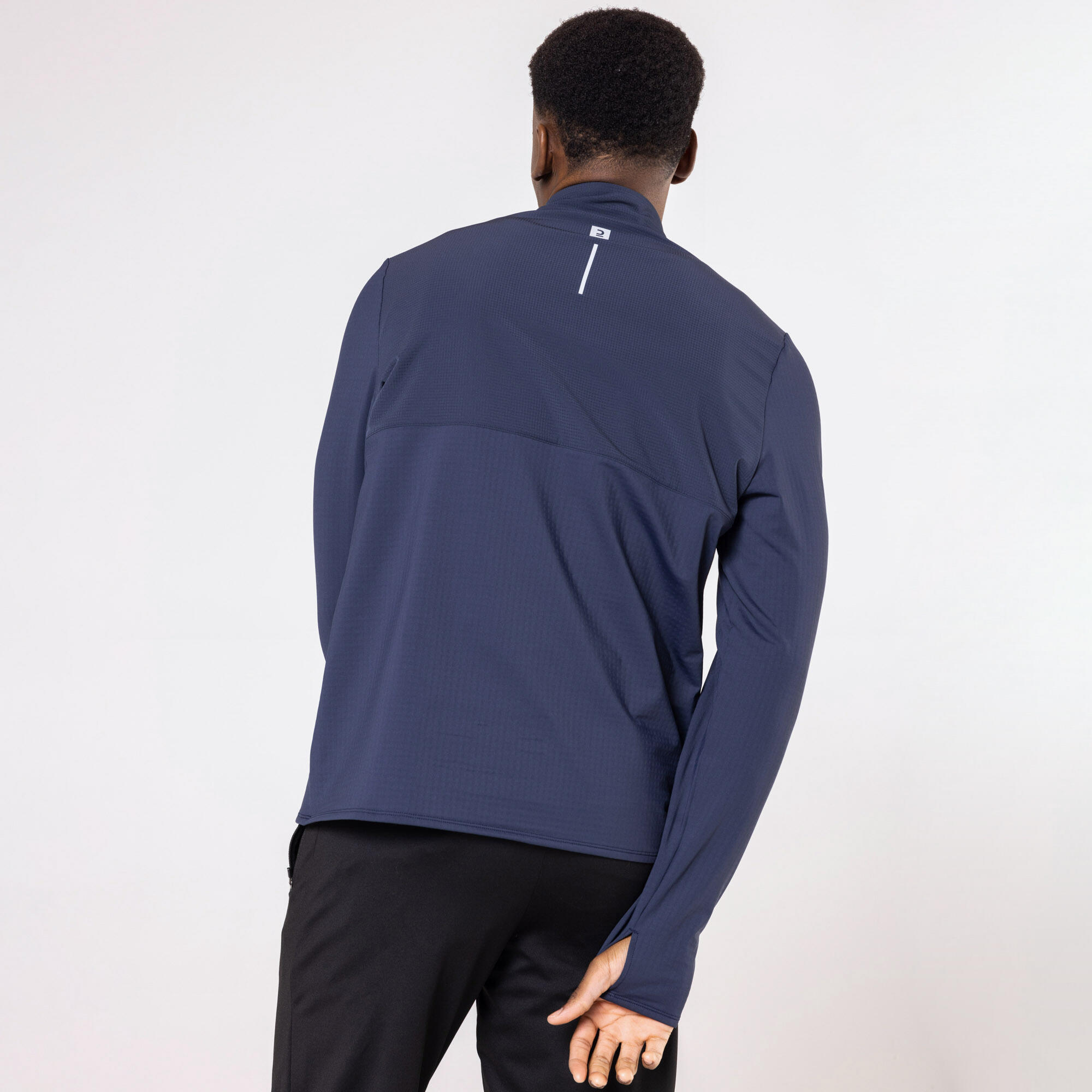 Maglia manica lunga running uomo RUN WARM 500 blu 14/24