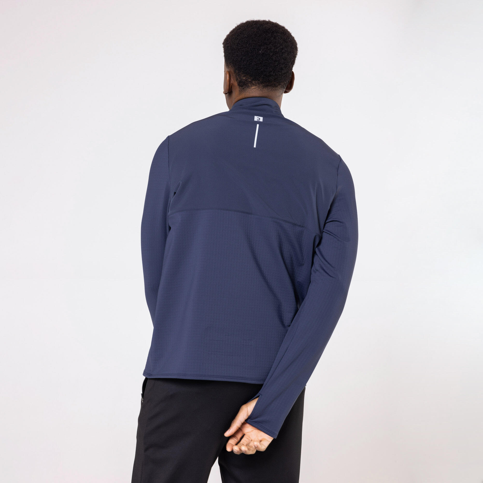 Men's warm long-sleeved Warm 500 running T-shirt - dark blue 2/5