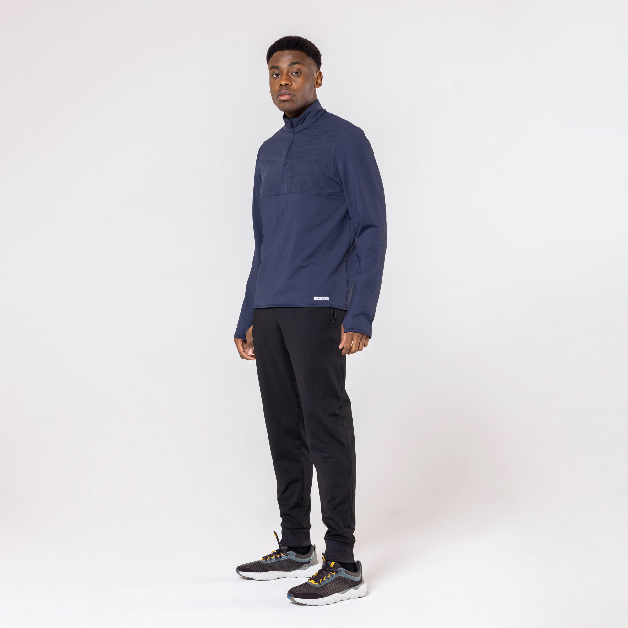Maglia manica lunga running uomo RUN WARM 500 blu 8/24