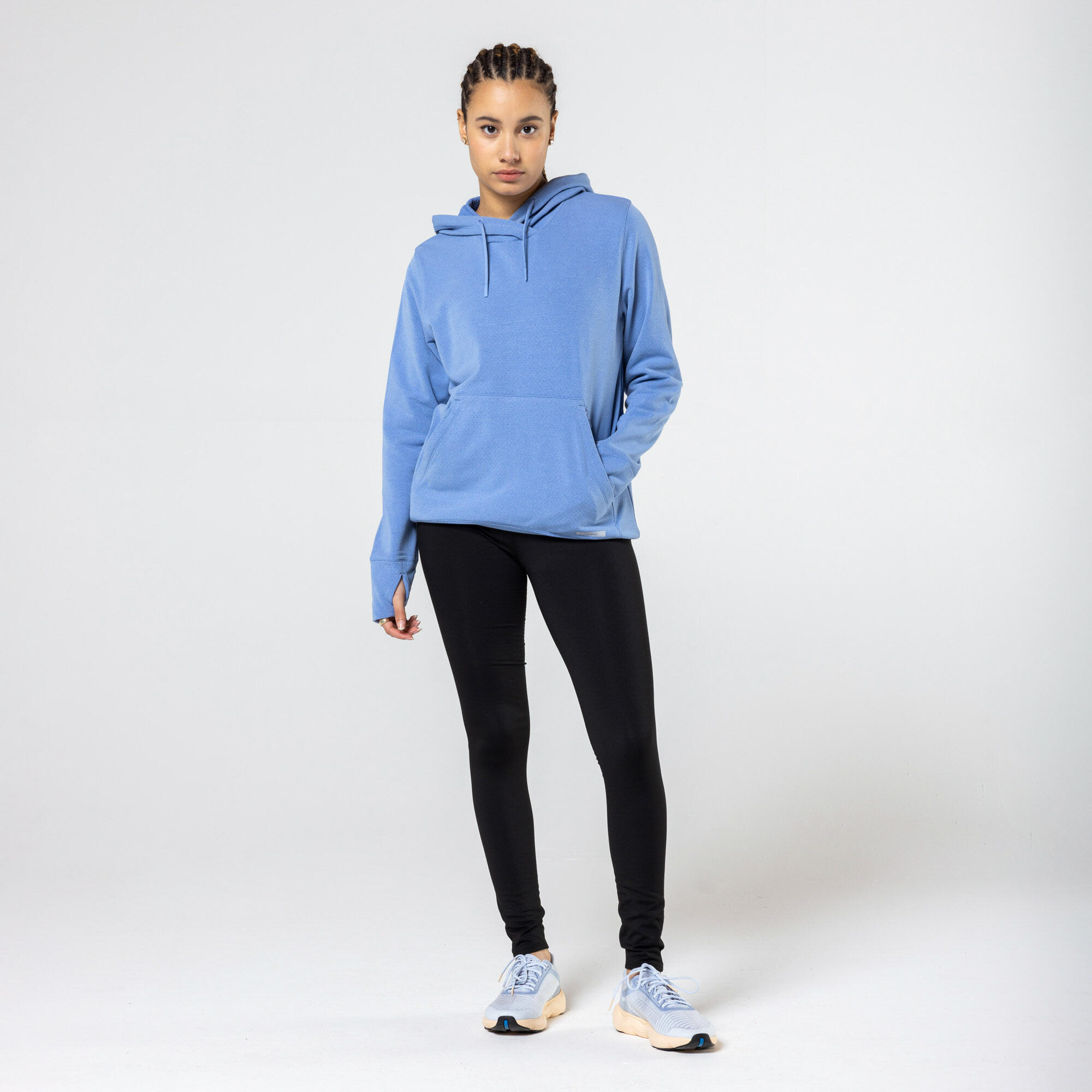 Womens warm running hoodie - indigo