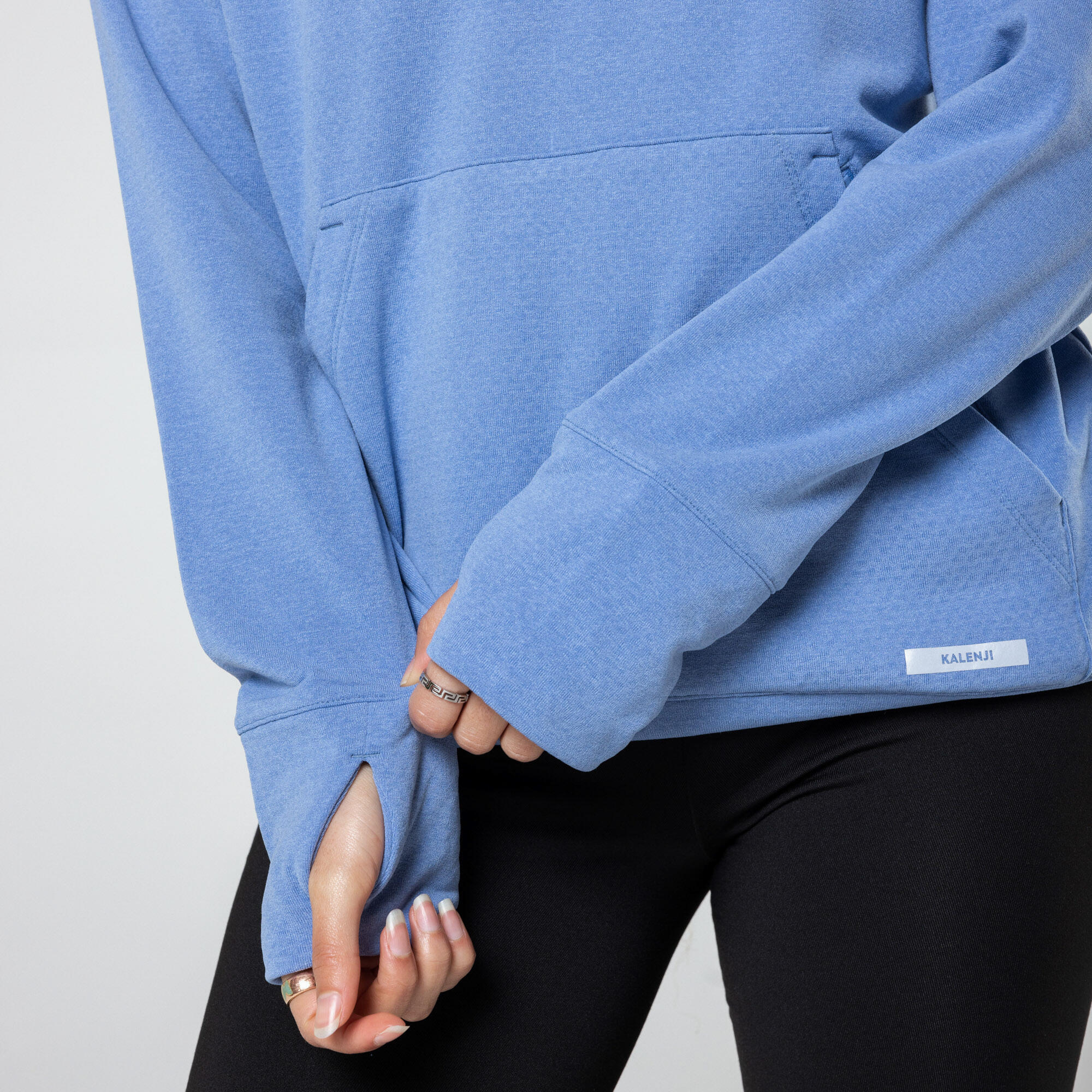 Womens warm running hoodie - indigo