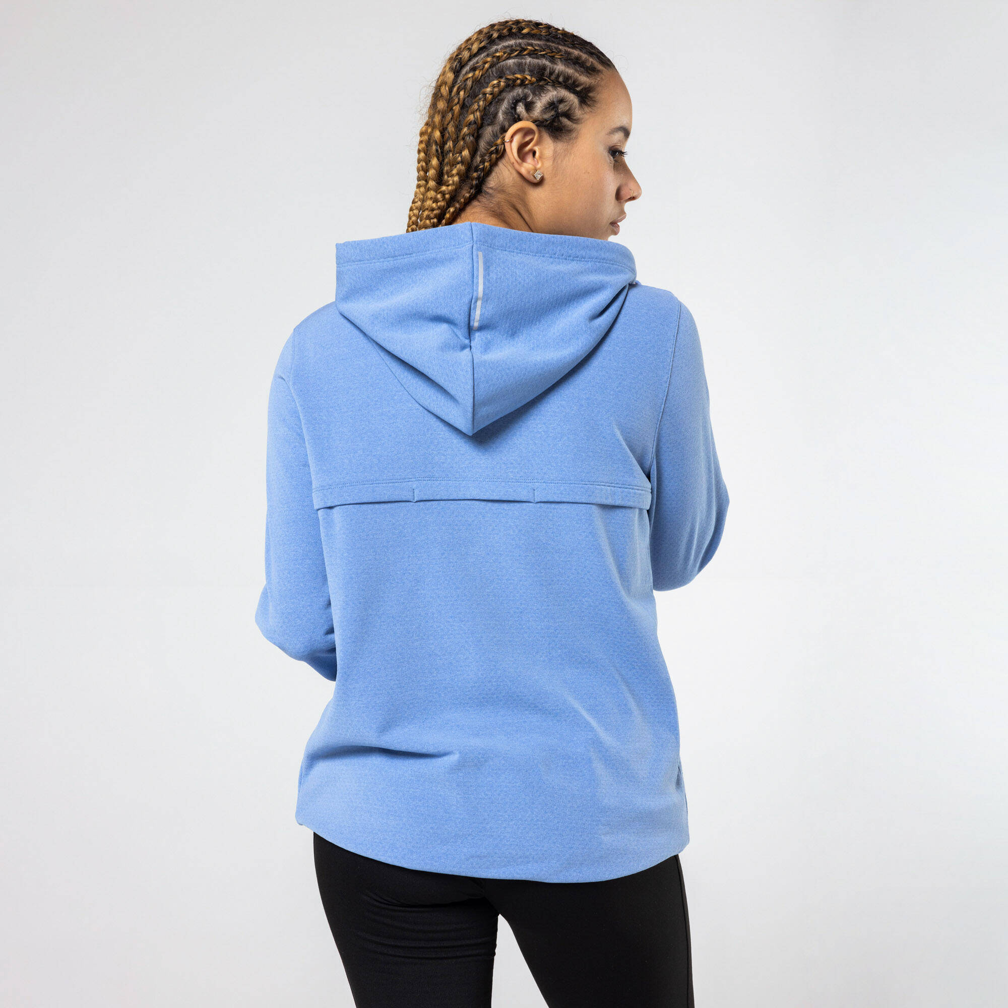 Womens warm running hoodie - indigo -  2