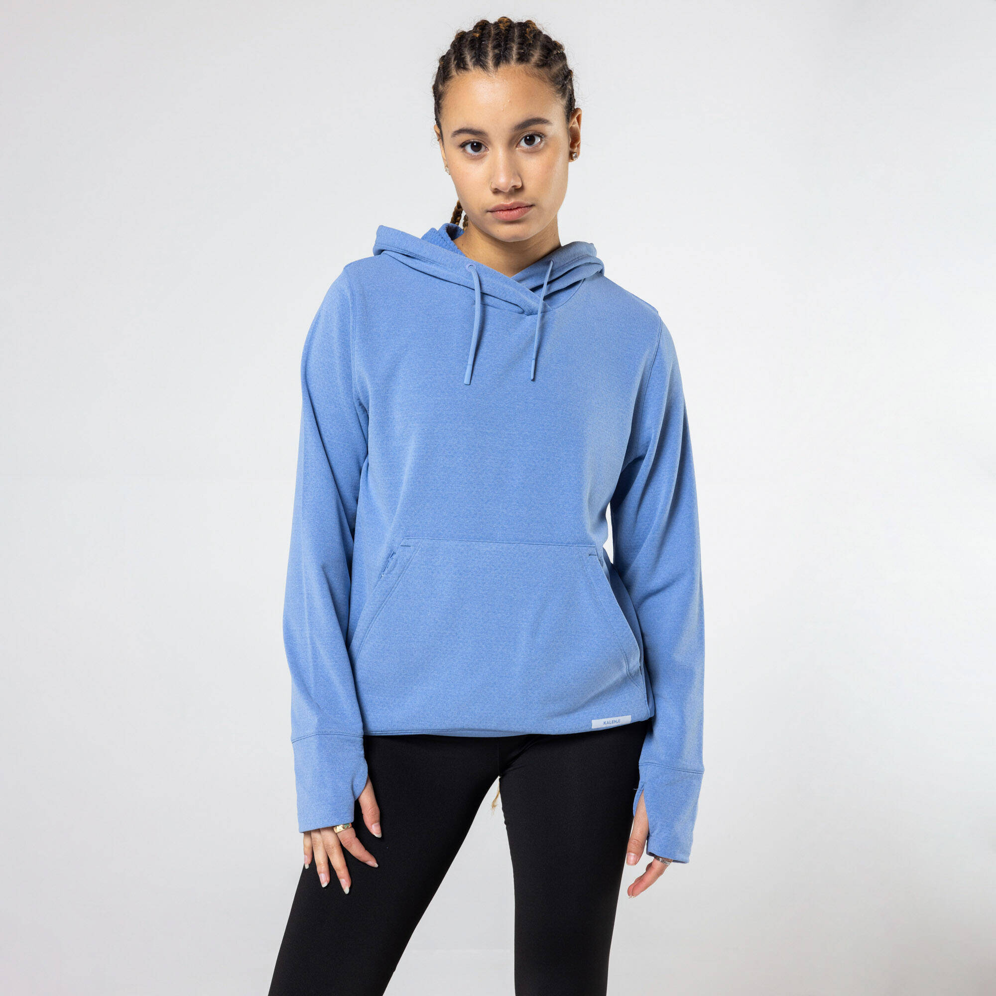 Womens warm running hoodie - indigo -  1