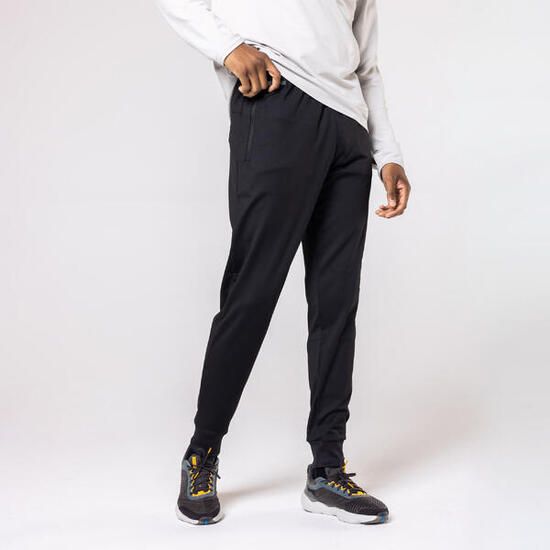Pantalon de running chaud homme, Kiprun run 100 warm noir