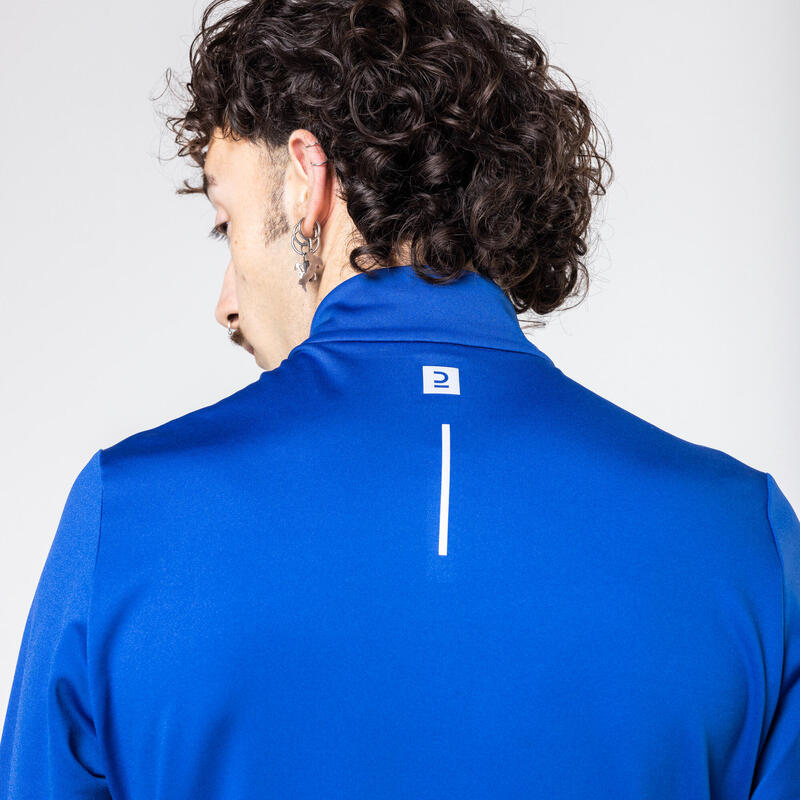 MEN'S WARM LONG-SLEEVED RUNNING T-SHIRT SEABLUE