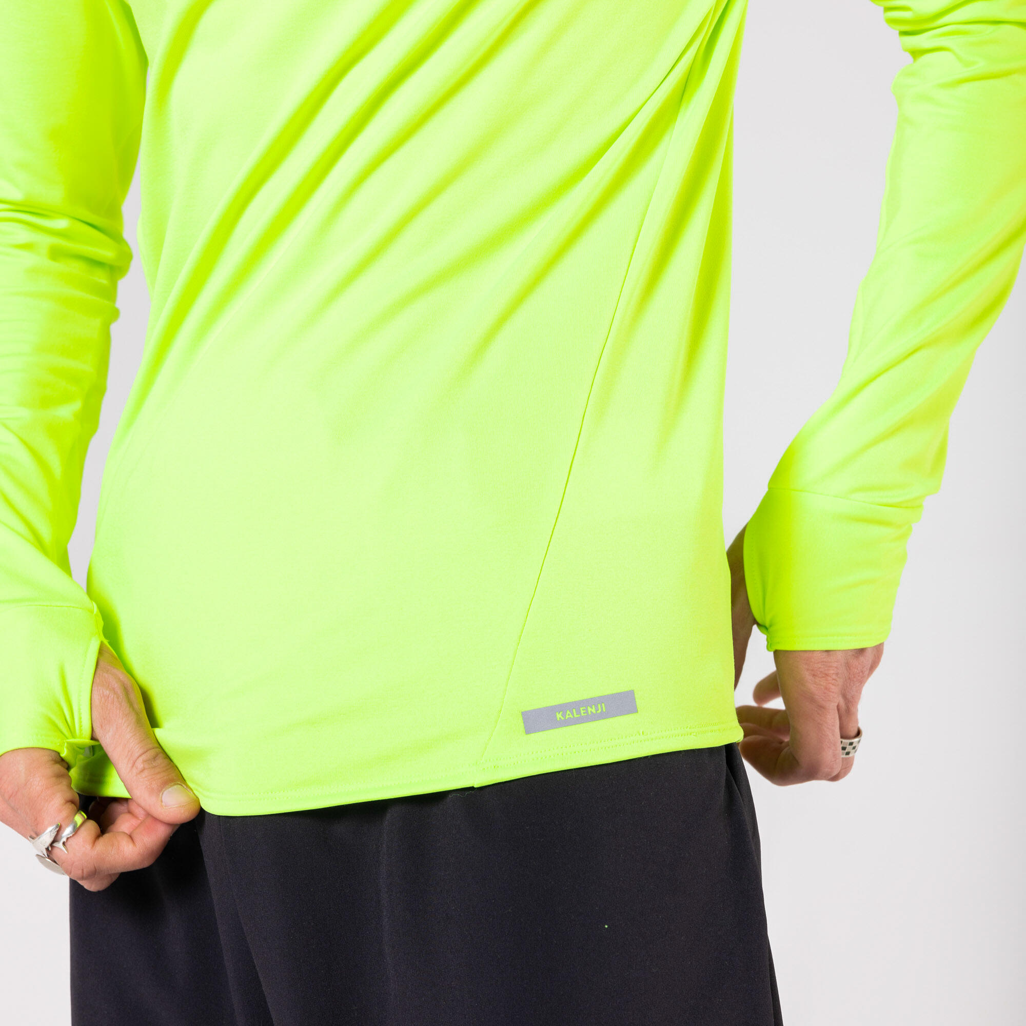 Bluza do biegania męska Kalenji Run 100 Warm Visibilite 7/14