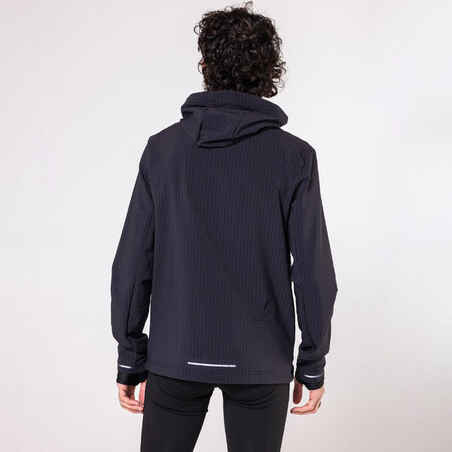 MEN'S LONG-SLEEVED WARM RUN 500 JACKET - BLACK