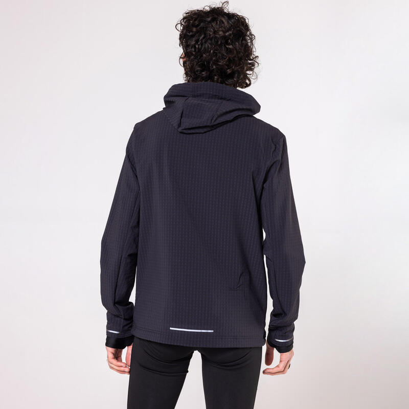 Casaco Quente de Corrida Homem RUN 500 Warm Preto