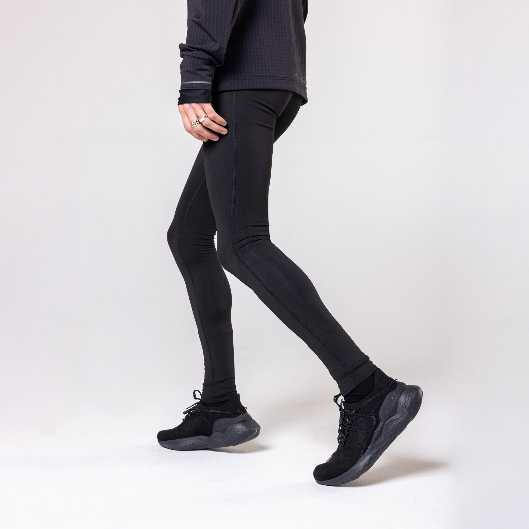Mallas térmicas running largas Hombre Kalenji Warm negro 24/49