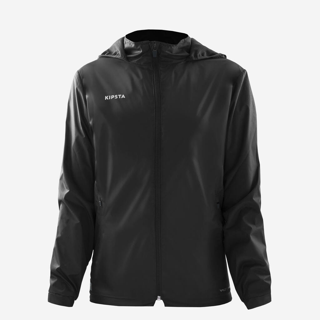 Kids Unisex Waterproof Football Jacket By Kipsta In Black