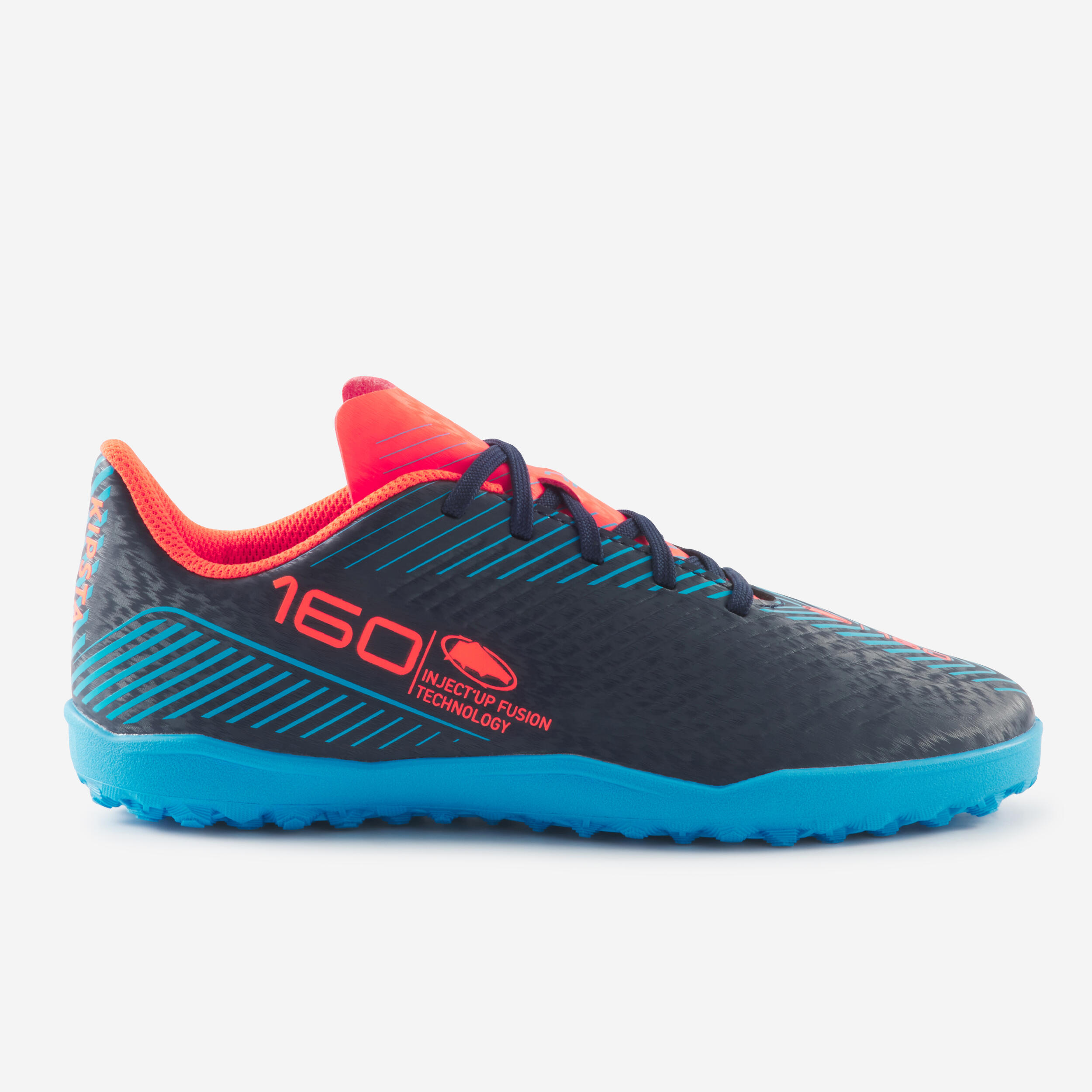 Kids Lace Up Football Boots 160 Turf Red KIPSTA Decathlon