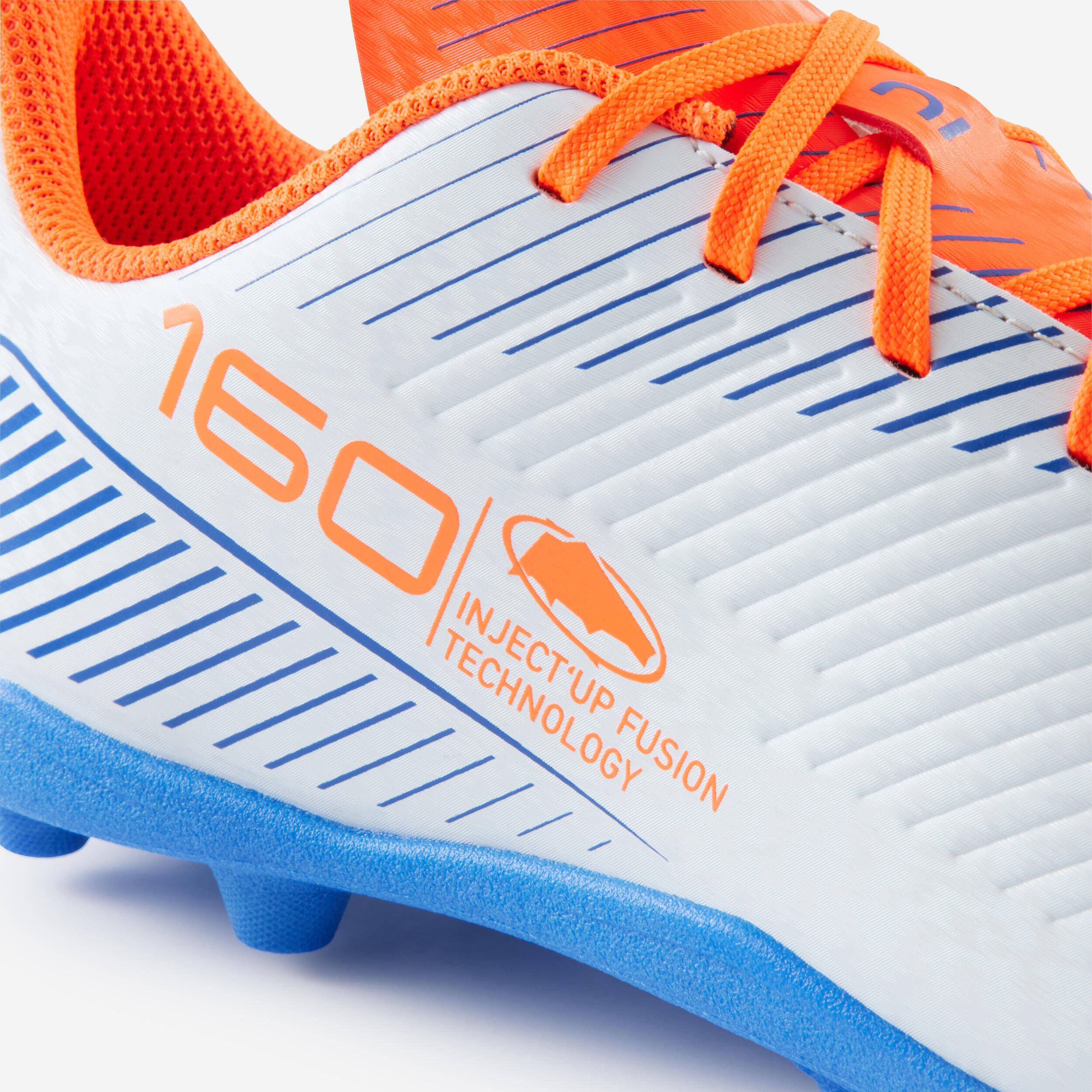 Kids' Lace-Up Football Boots 160 AG/FG - Light Grey -  4
