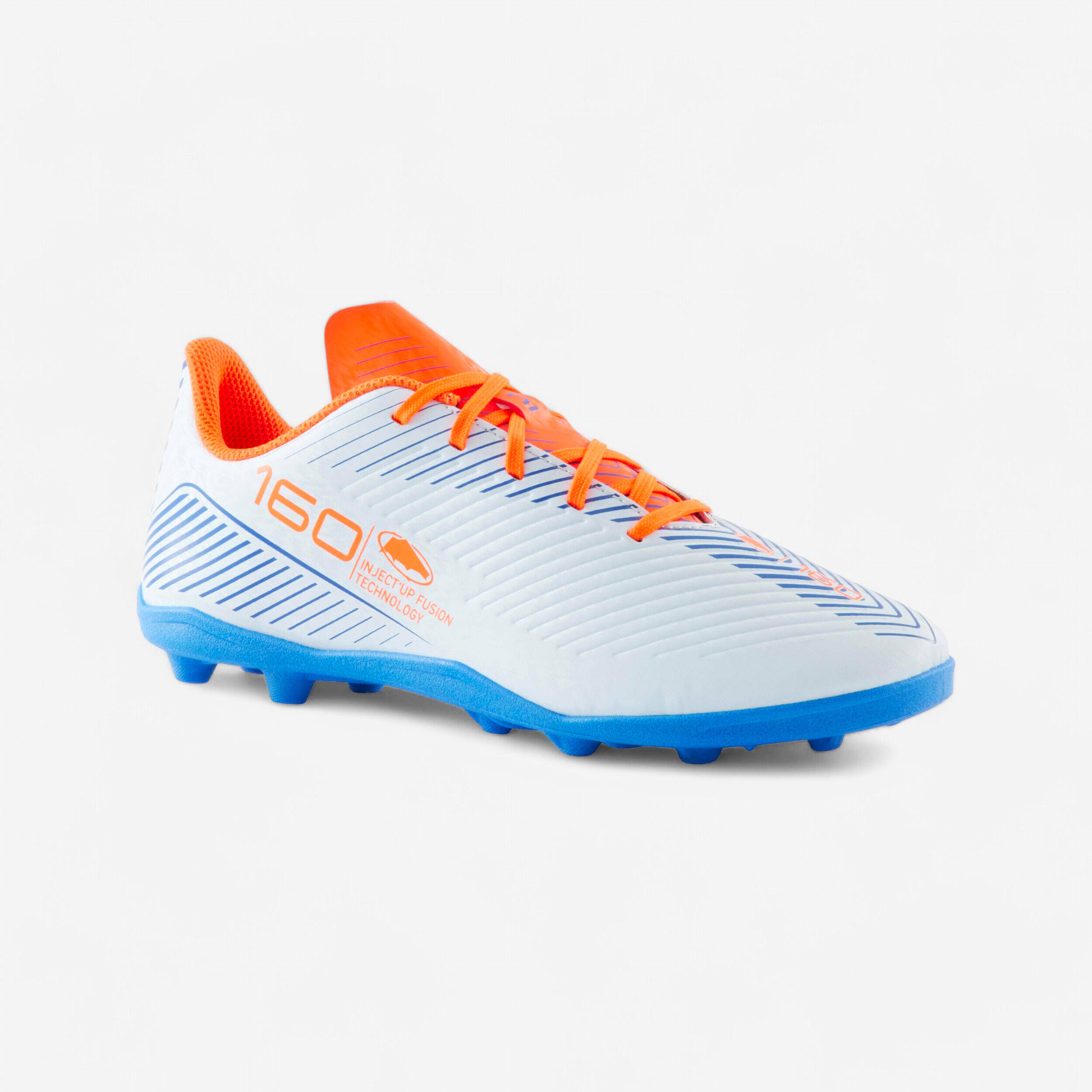 Kids' Lace-Up Football Boots 160 AG/FG - Light Grey -  3