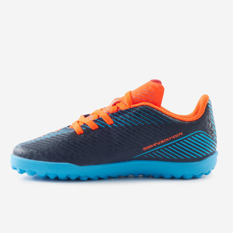 Voetbalschoenen voor kinderen 160 Easy Turf met klittenband marineblauw