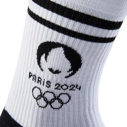 Mi-chaussettes Emblème de Paris 2024 blanc/beige enfant / taille 35/38  JEUX OLYMPIQUES DE PARIS 2024 : le lot de 2 paires de mi-chaussettes à Prix  Carrefour