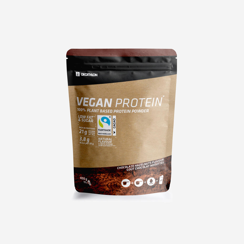 Vegānu proteīns, 450 g, ar šokolādes / lazdu riekstu garšu