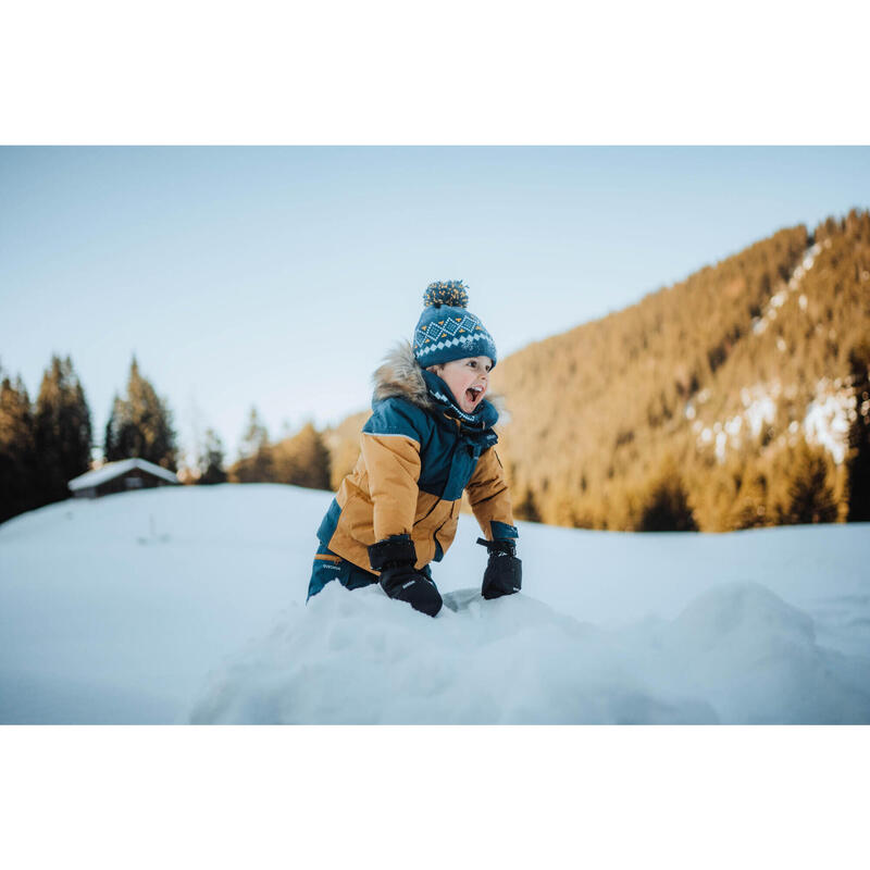 Warme waterdichte wandelbroek voor kinderen SH500 MOUNTAIN inktblauw 2-6 jaar