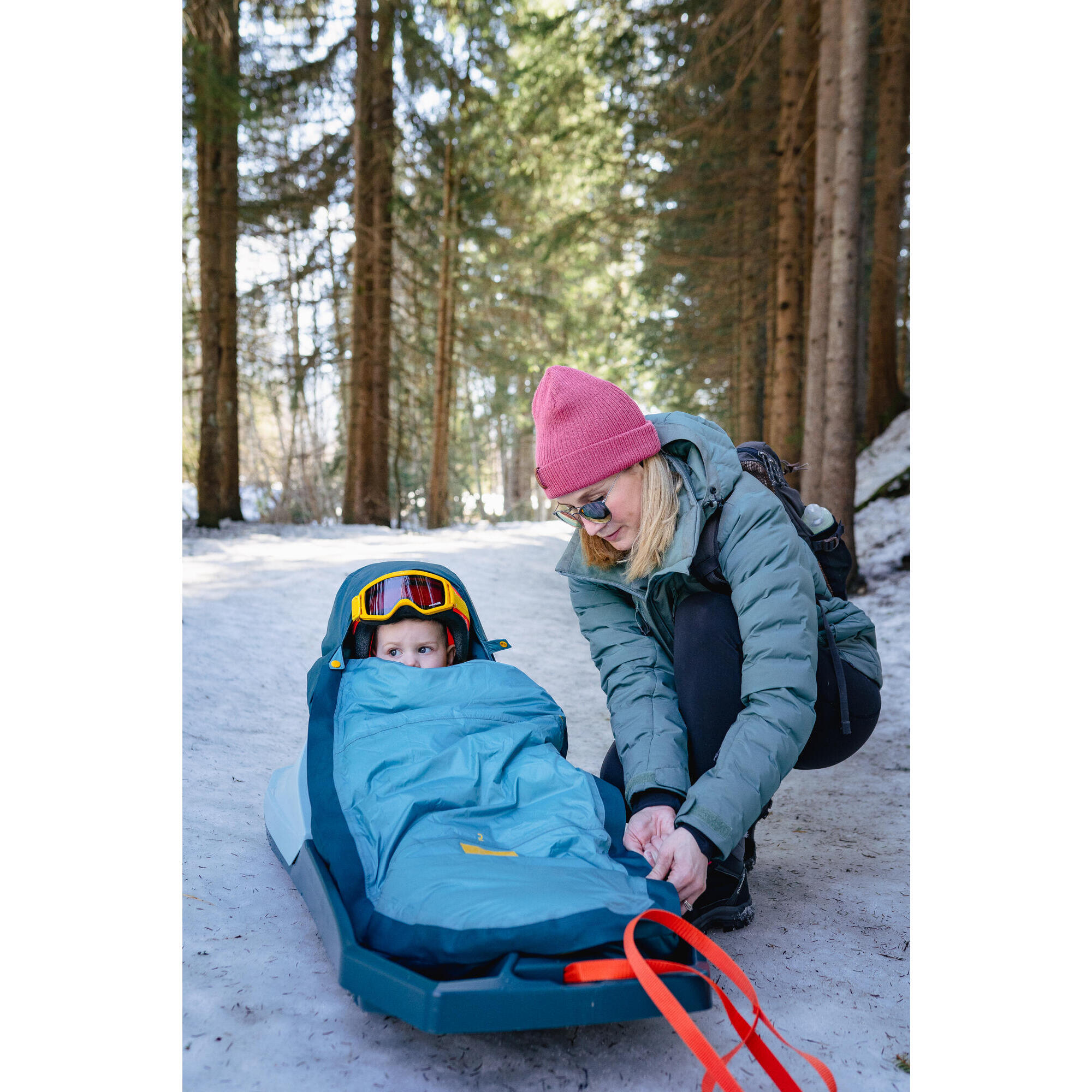 Manicotto per bambini molto caldo, impermeabile ed espandibile -25°C - Turchese