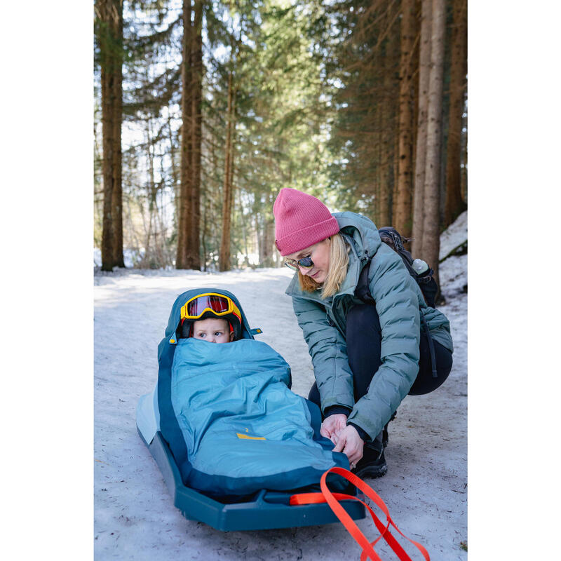 Erg warme voetenzak voor baby's waterdicht meegroeiend -25°C turquoise