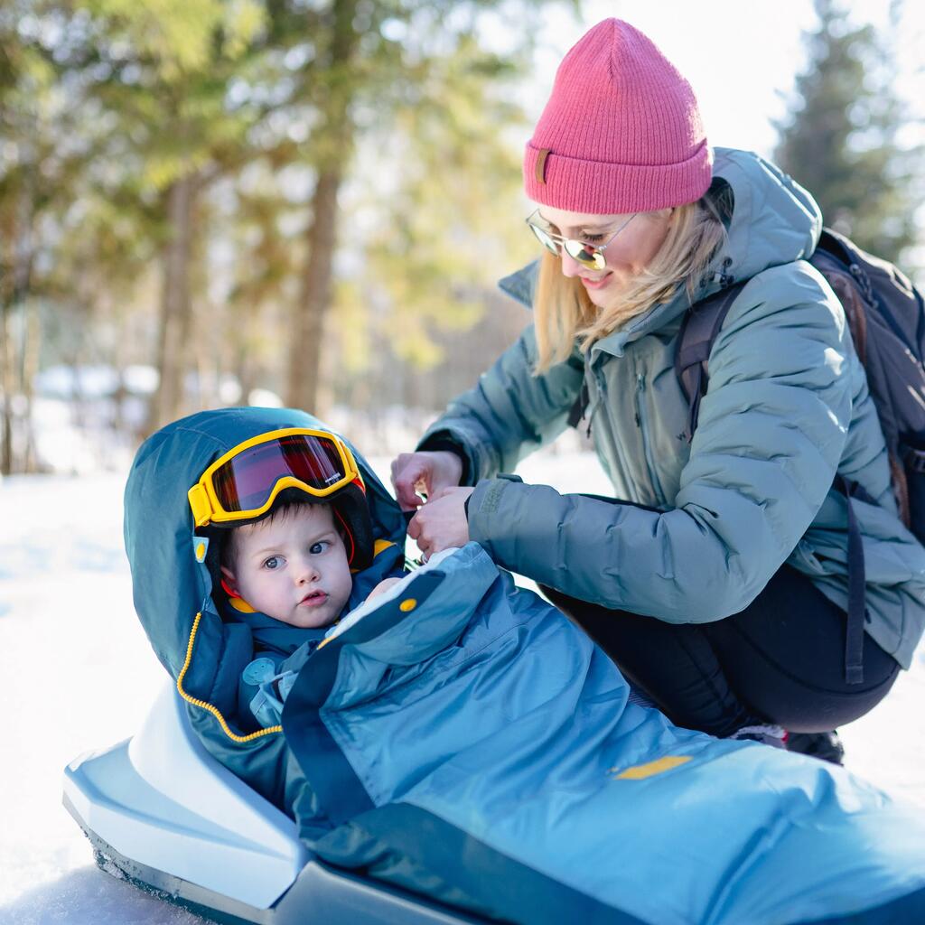 Very Warm Waterproof Adjustable -25°C Baby Footmuff - Turquoise