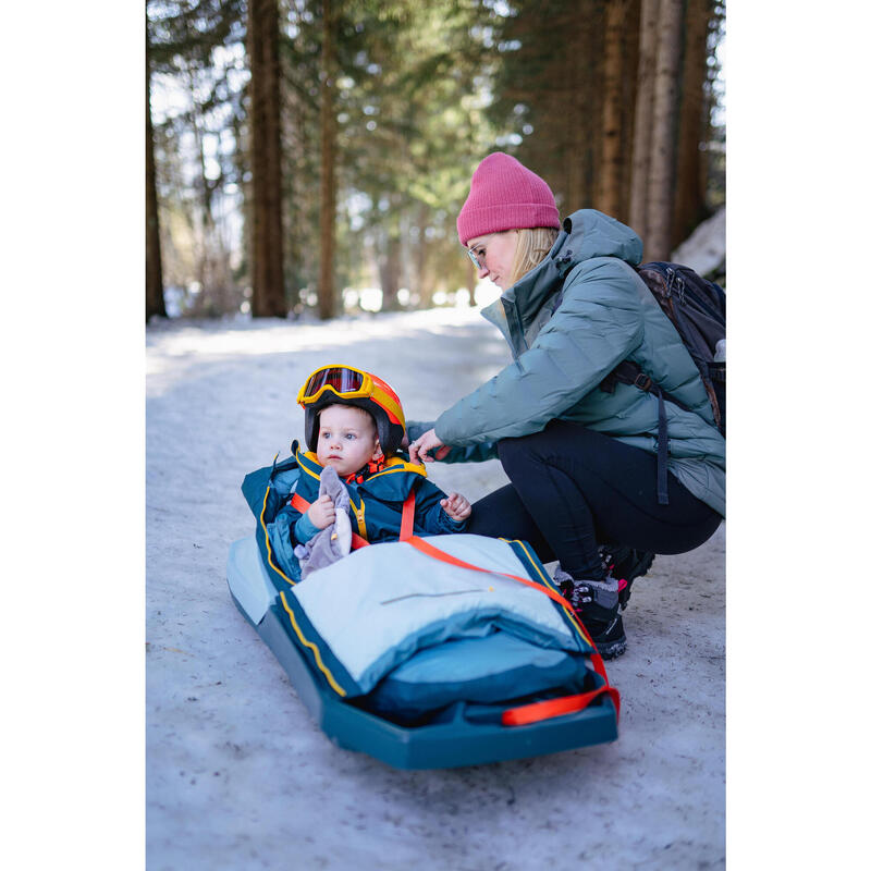 Erg warme voetenzak voor baby's waterdicht meegroeiend -25°C turquoise