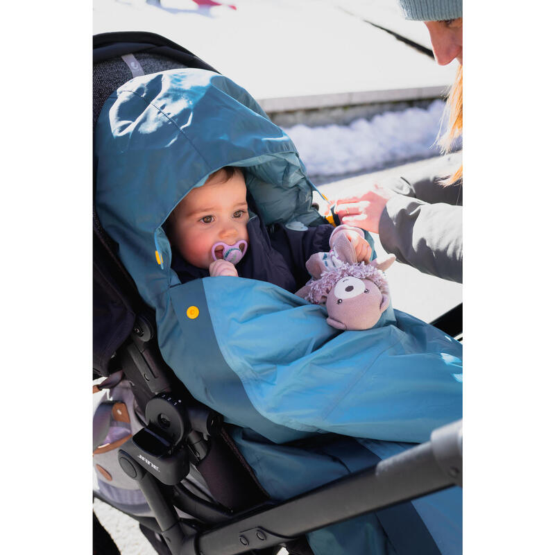 Erg warme voetenzak voor baby's waterdicht meegroeiend -25°C turquoise