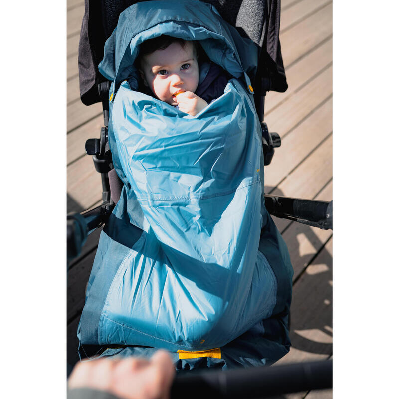 Erg warme voetenzak voor baby's waterdicht meegroeiend -25°C turquoise