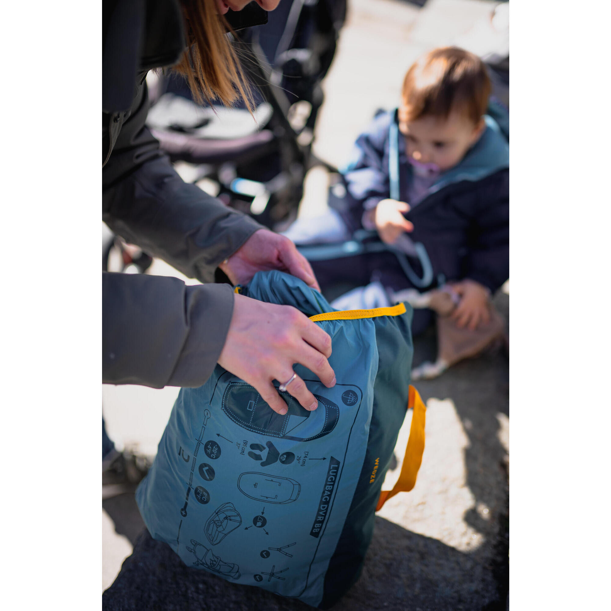 Manicotto per bambini molto caldo, impermeabile ed espandibile -25°C - Turchese