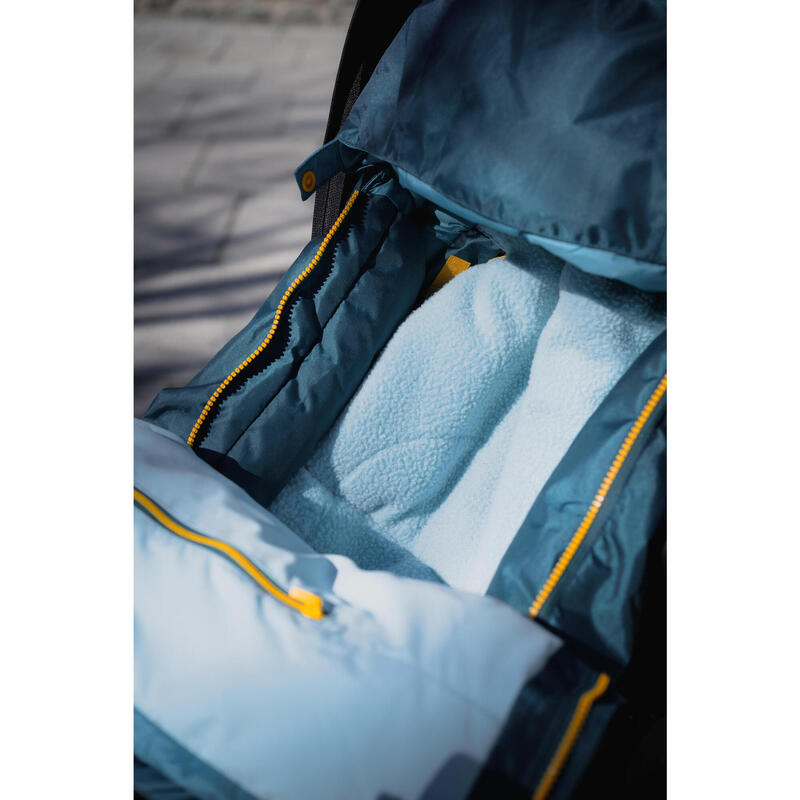 Erg warme voetenzak voor baby's waterdicht meegroeiend -25°C turquoise
