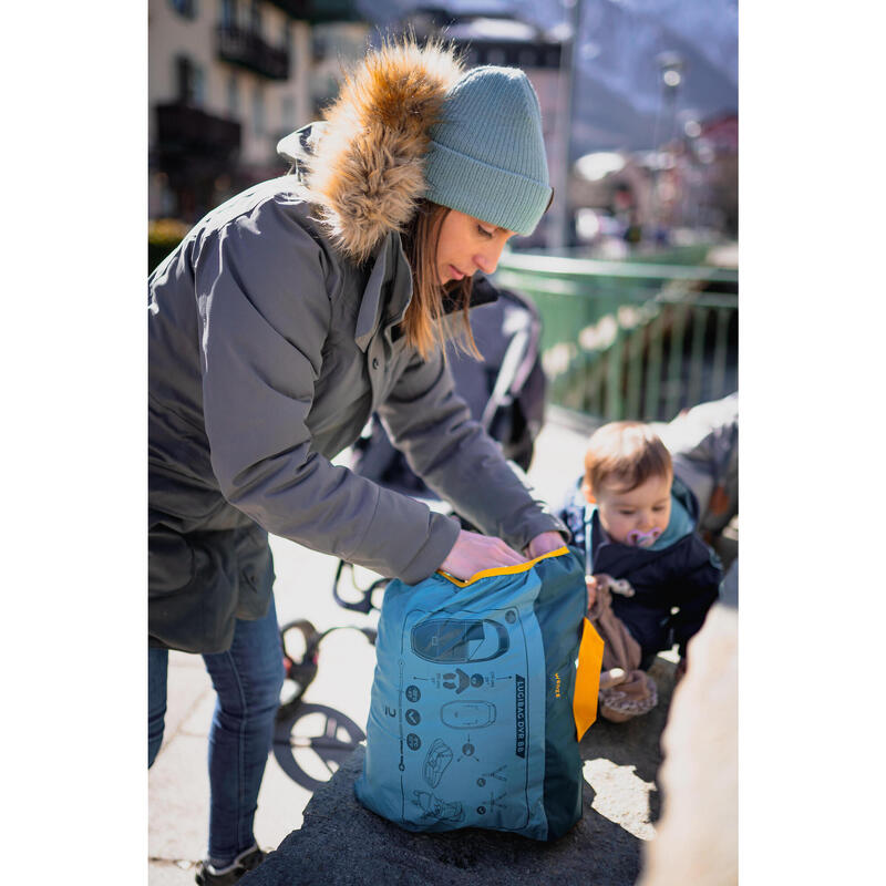 Erg warme voetenzak voor baby's waterdicht meegroeiend -25°C turquoise