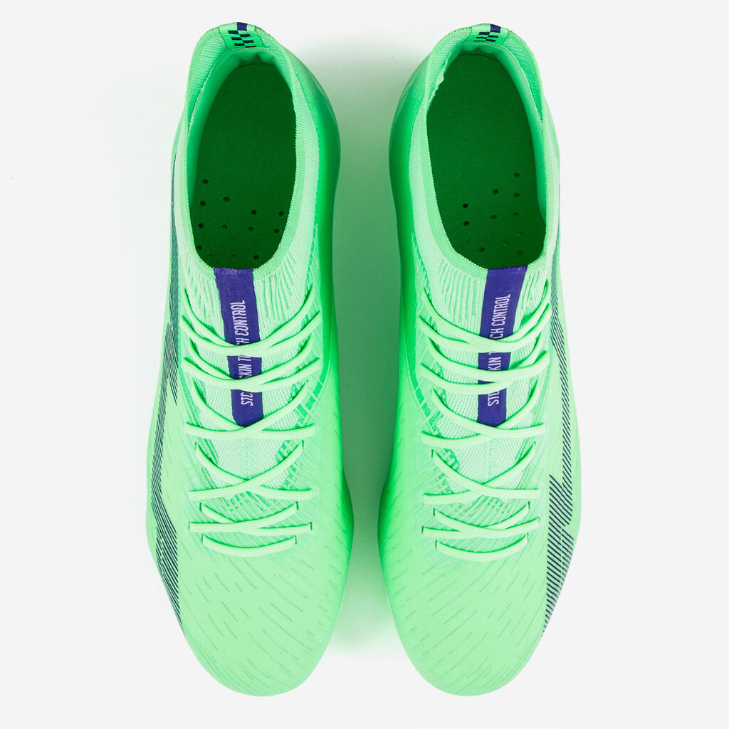 Pieaugušo futbola apavi cieta seguma laukumiem “CLR FG”, neona zaļi