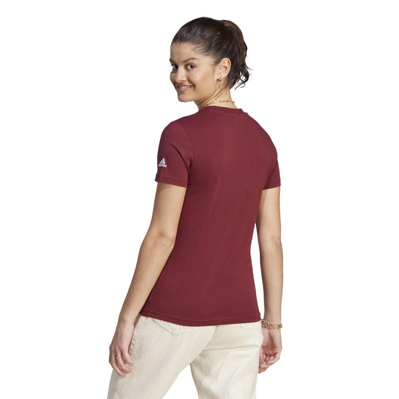 T-SHIRT DE FITNESS MULHER ADIDAS VERMELHO