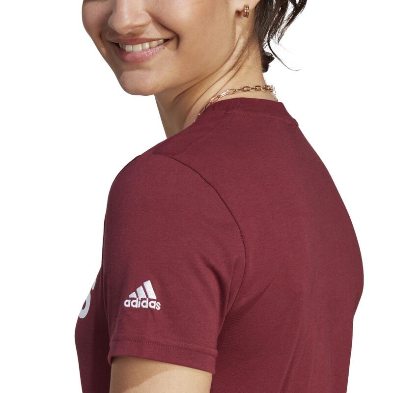T-shirt donna fitness Adidas regular 100% cotone rossa