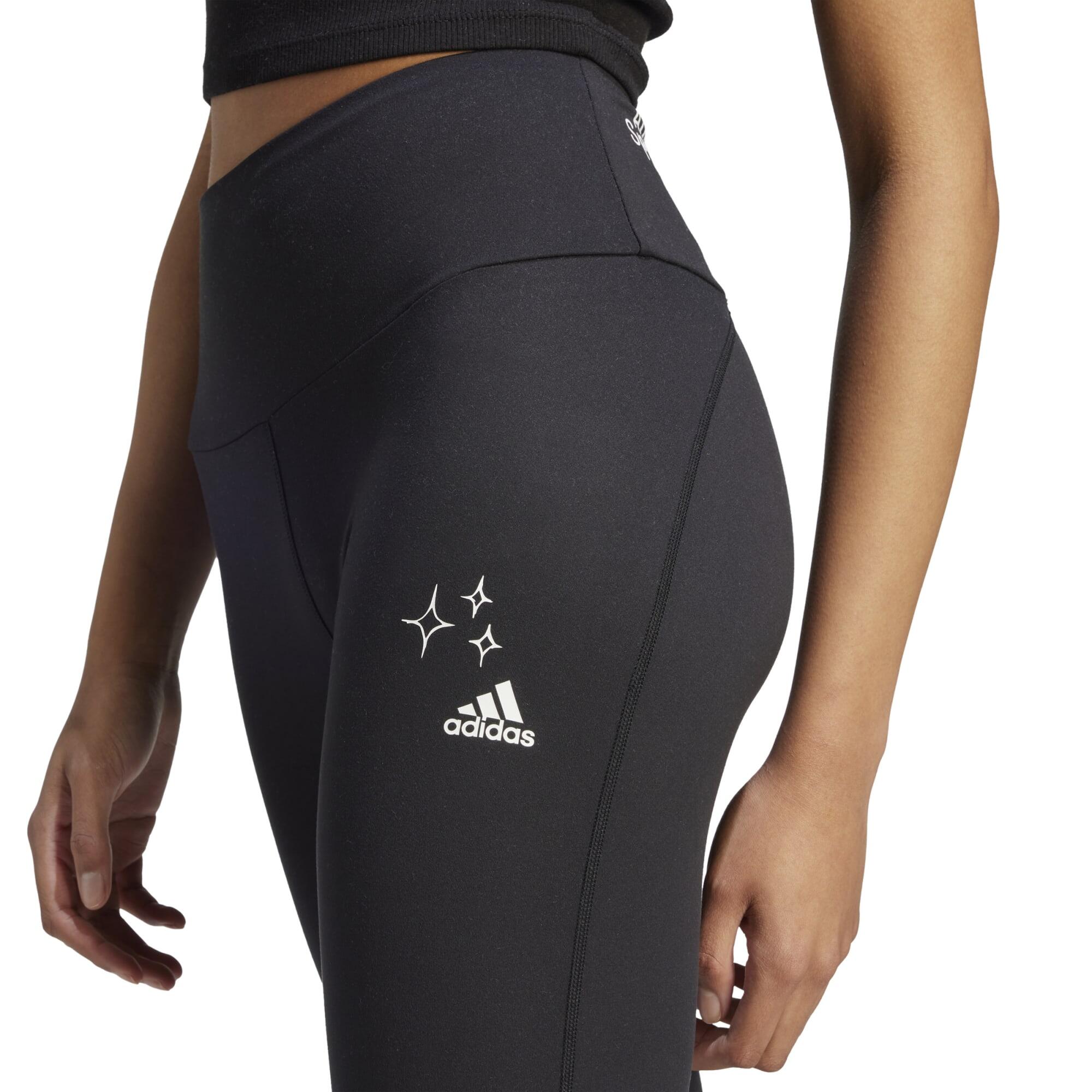 Women's Low-Impact Fitness Leggings Brand Love - Black 3/4