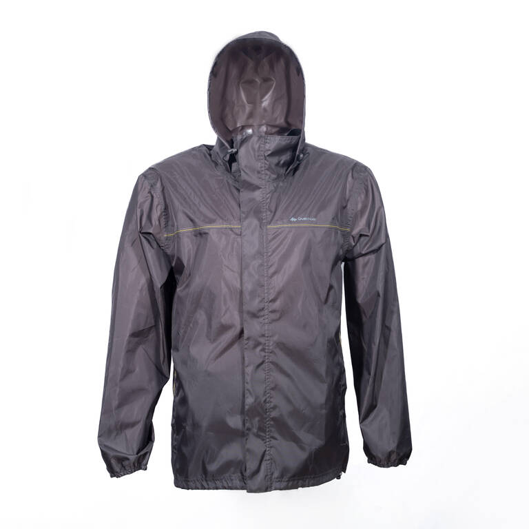 Men Waterproof NH100 Hiking Jacket Dark Grey