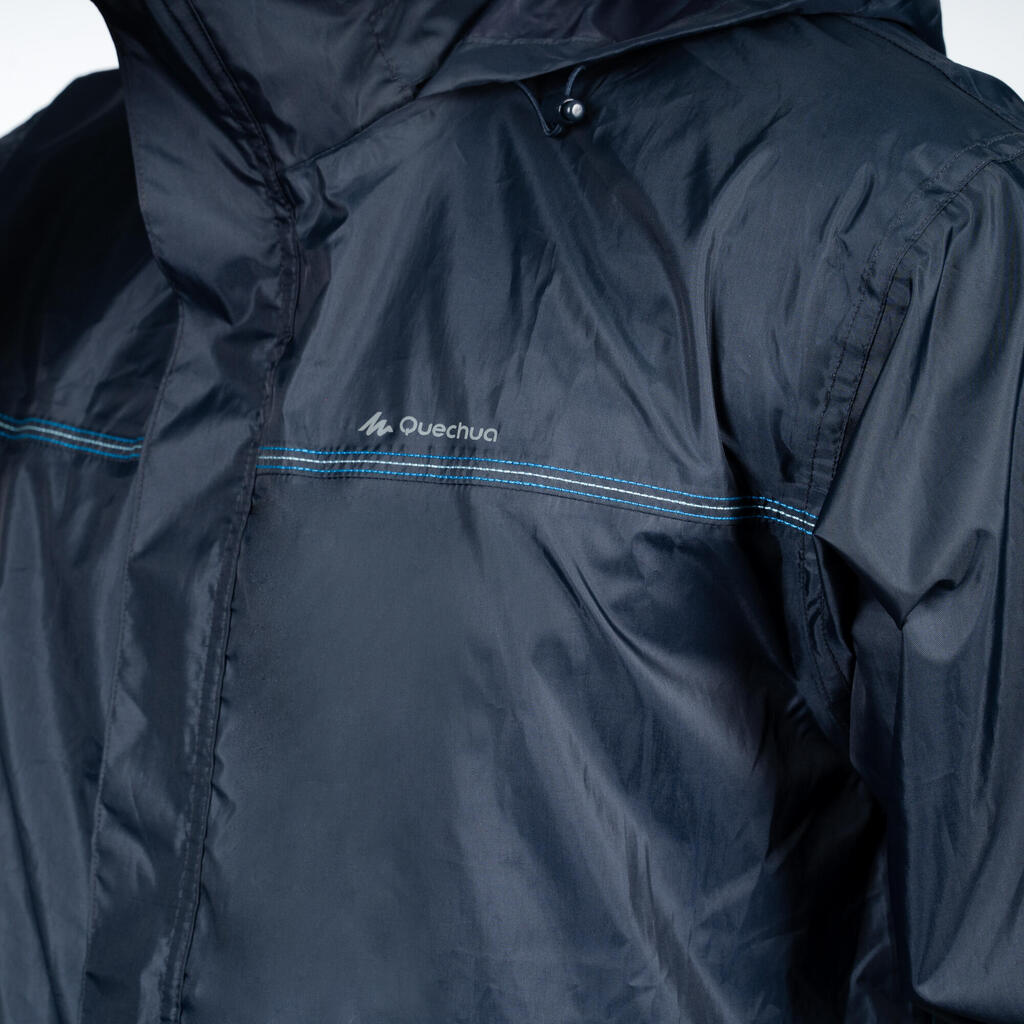 Regenjacke Wandern - Raincut mit Reissverschluss - Herren grau/blau